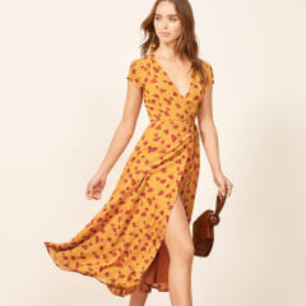 Reformation Carina Dress in Amelia -wrap dress- size small floral print - Picture 4 of 4